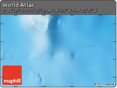 Shaded Relief Map of the Area around 2° 27' 3" S, 38° 10' 29" W