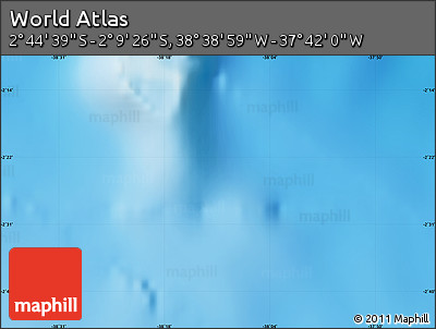 Shaded Relief Map of the Area around 2° 27' 3" S, 38° 10' 29" W