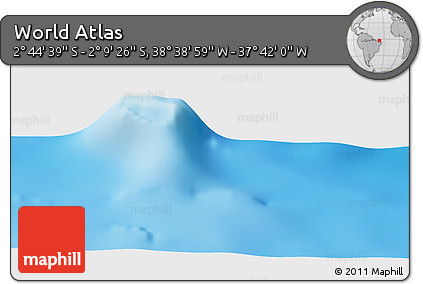 Shaded Relief Panoramic Map of the Area around 2° 27' 3" S, 38° 10' 29" W