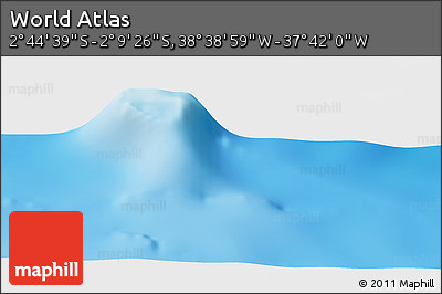 Shaded Relief Panoramic Map of the Area around 2° 27' 3" S, 38° 10' 29" W