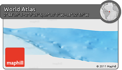 Physical Panoramic Map of the Area around 2° 27' 3" S, 39° 1' 29" W