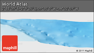Physical Panoramic Map of the Area around 2° 27' 3" S, 39° 1' 29" W