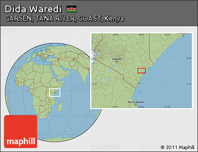 Savanna Style Location Map of Dida Waredi