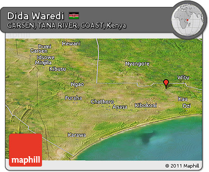 Satellite Panoramic Map of Dida Waredi