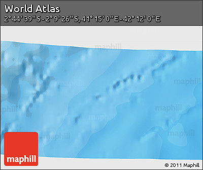 Political 3D Map of the Area around 2° 27' 3" S, 41° 43' 30" E