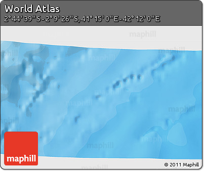 Political 3D Map of the Area around 2° 27' 3" S, 41° 43' 30" E
