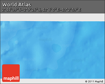 Political 3D Map of the Area around 2° 27' 3" S, 42° 34' 30" E