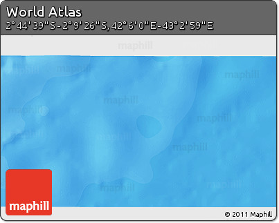 Political 3D Map of the Area around 2° 27' 3" S, 42° 34' 30" E