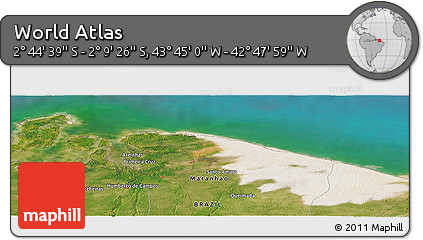 Satellite Panoramic Map of the Area around 2° 27' 3" S, 43° 16' 29" W
