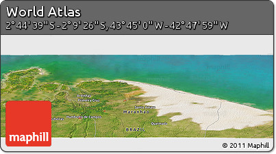 Satellite Panoramic Map of the Area around 2° 27' 3" S, 43° 16' 29" W