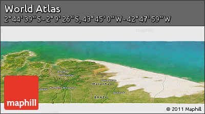 Satellite Panoramic Map of the Area around 2° 27' 3" S, 43° 16' 29" W