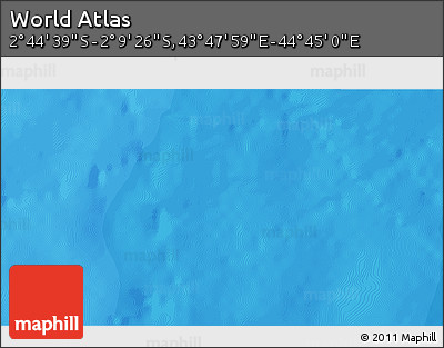 Political 3D Map of the Area around 2° 27' 3" S, 44° 16' 29" E
