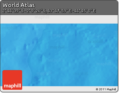Political 3D Map of the Area around 2° 27' 3" S, 44° 16' 29" E