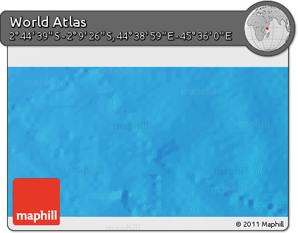 Shaded Relief 3D Map of the Area around 2° 27' 3" S, 45° 7' 30" E