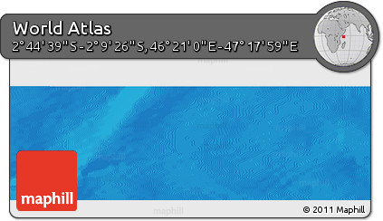 Physical Panoramic Map of the Area around 2° 27' 3" S, 46° 49' 30" E