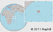 Gray Location Map of the area around 2° 27' 3" S, 47° 40' 29" E