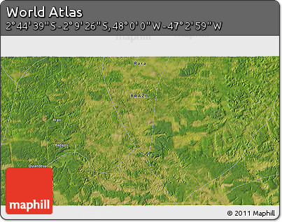 Satellite 3D Map of the Area around 2° 27' 3" S, 47° 31' 29" W