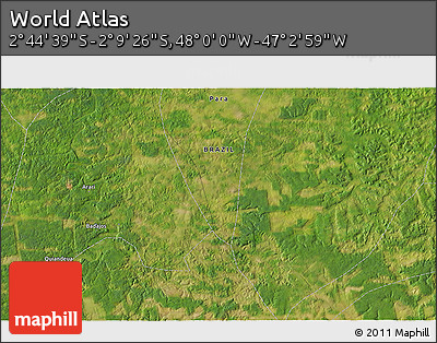 Satellite 3D Map of the Area around 2° 27' 3" S, 47° 31' 29" W