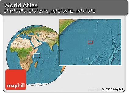 Satellite Location Map of the Area around 2° 27' 3" S, 48° 31' 29" E