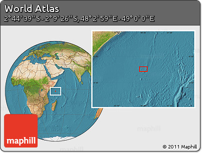 Satellite Location Map of the Area around 2° 27' 3" S, 48° 31' 29" E