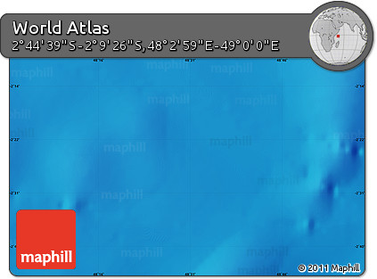 Physical Map of the Area around 2° 27' 3" S, 48° 31' 29" E