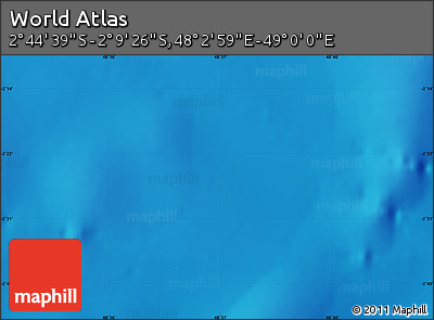 Physical Map of the Area around 2° 27' 3" S, 48° 31' 29" E