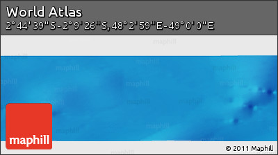 Shaded Relief Panoramic Map of the Area around 2° 27' 3" S, 48° 31' 29" E