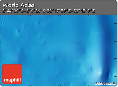 Physical Map of the Area around 2° 27' 3" S, 52° 46' 29" E