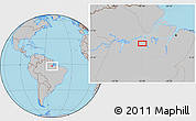 Gray Location Map of the area around 2° 27' 3" S, 52° 37' 30" W