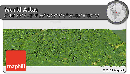 Satellite Panoramic Map of the Area around 2° 27' 3" S, 52° 37' 30" W