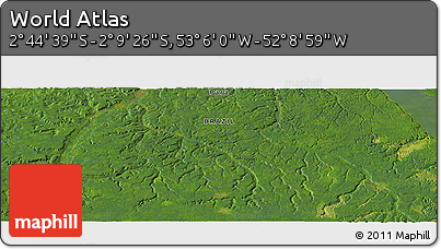 Satellite Panoramic Map of the Area around 2° 27' 3" S, 52° 37' 30" W