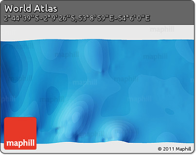 Political 3D Map of the Area around 2° 27' 3" S, 53° 37' 30" E