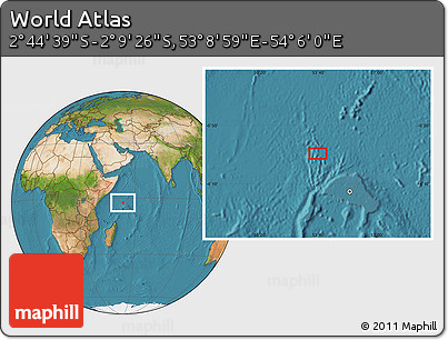 Satellite Location Map of the Area around 2° 27' 3" S, 53° 37' 30" E