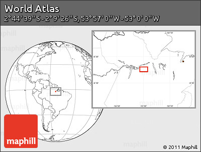 Blank Location Map of the Area around 2° 27' 3" S, 53° 28' 30" W