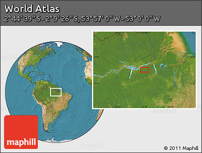 Satellite Location Map of the Area around 2° 27' 3" S, 53° 28' 30" W
