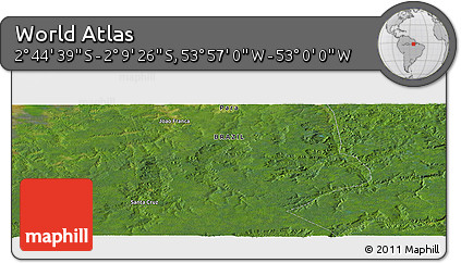 Satellite Panoramic Map of the Area around 2° 27' 3" S, 53° 28' 30" W