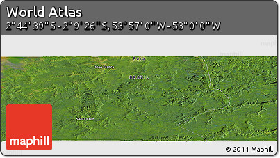Satellite Panoramic Map of the Area around 2° 27' 3" S, 53° 28' 30" W