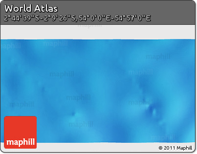 Shaded Relief 3D Map of the Area around 2° 27' 3" S, 54° 28' 30" E
