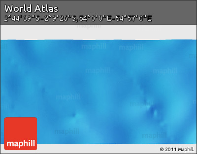 Shaded Relief 3D Map of the Area around 2° 27' 3" S, 54° 28' 30" E