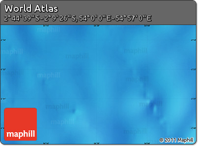 Physical Map of the Area around 2° 27' 3" S, 54° 28' 30" E