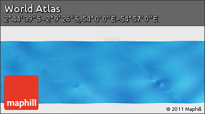 Physical Panoramic Map of the Area around 2° 27' 3" S, 54° 28' 30" E