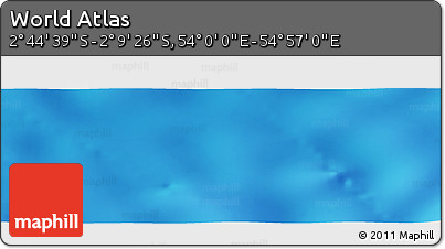 Physical Panoramic Map of the Area around 2° 27' 3" S, 54° 28' 30" E