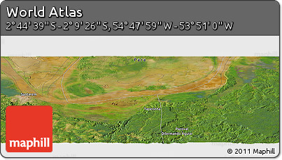 Satellite Panoramic Map of the Area around 2° 27' 3" S, 54° 19' 30" W