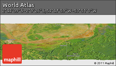 Satellite Panoramic Map of the Area around 2° 27' 3" S, 54° 19' 30" W