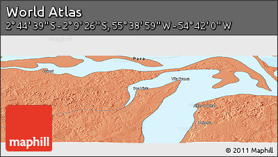 Political Panoramic Map of the Area around 2° 27' 3" S, 55° 10' 29" W