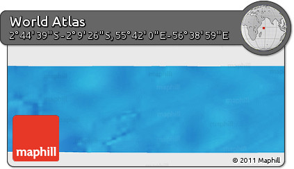 Shaded Relief Panoramic Map of the Area around 2° 27' 3" S, 56° 10' 29" E