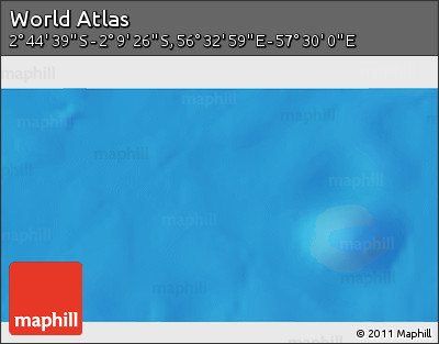 Shaded Relief 3D Map of the Area around 2° 27' 3" S, 57° 1' 29" E