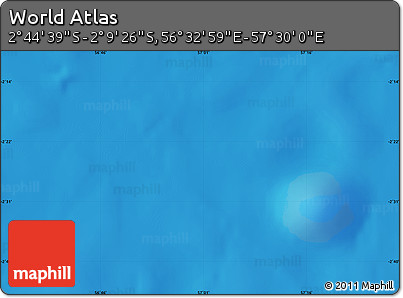 Physical Map of the Area around 2° 27' 3" S, 57° 1' 29" E