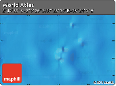 Physical Map of the Area around 2° 27' 3" S, 57° 52' 30" E