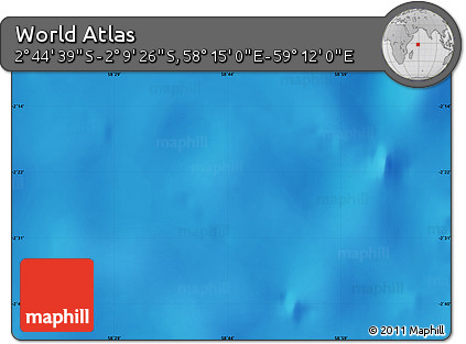 Physical Map of the Area around 2° 27' 3" S, 58° 43' 30" E